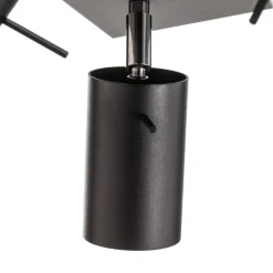 SOLLUX LIGHTING Loftlamper|Spotlights > Loftspot Round i sort, 4 lyskilder, firkantet