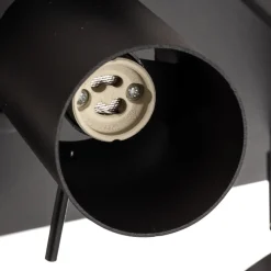 SOLLUX LIGHTING Loftlamper|Spotlights > Loftspot Round i sort, 4 lyskilder, firkantet