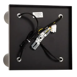 SOLLUX LIGHTING Loftlamper|Spotlights > Loftspot Round i sort, 4 lyskilder, firkantet