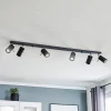 SOLLUX LIGHTING Loftlamper|Spotlights > Loftspot Round i sort, 6 lyskilder lineær