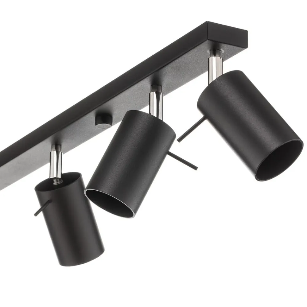 SOLLUX LIGHTING Loftlamper|Spotlights > Loftspot Round i sort, 6 lyskilder lineær