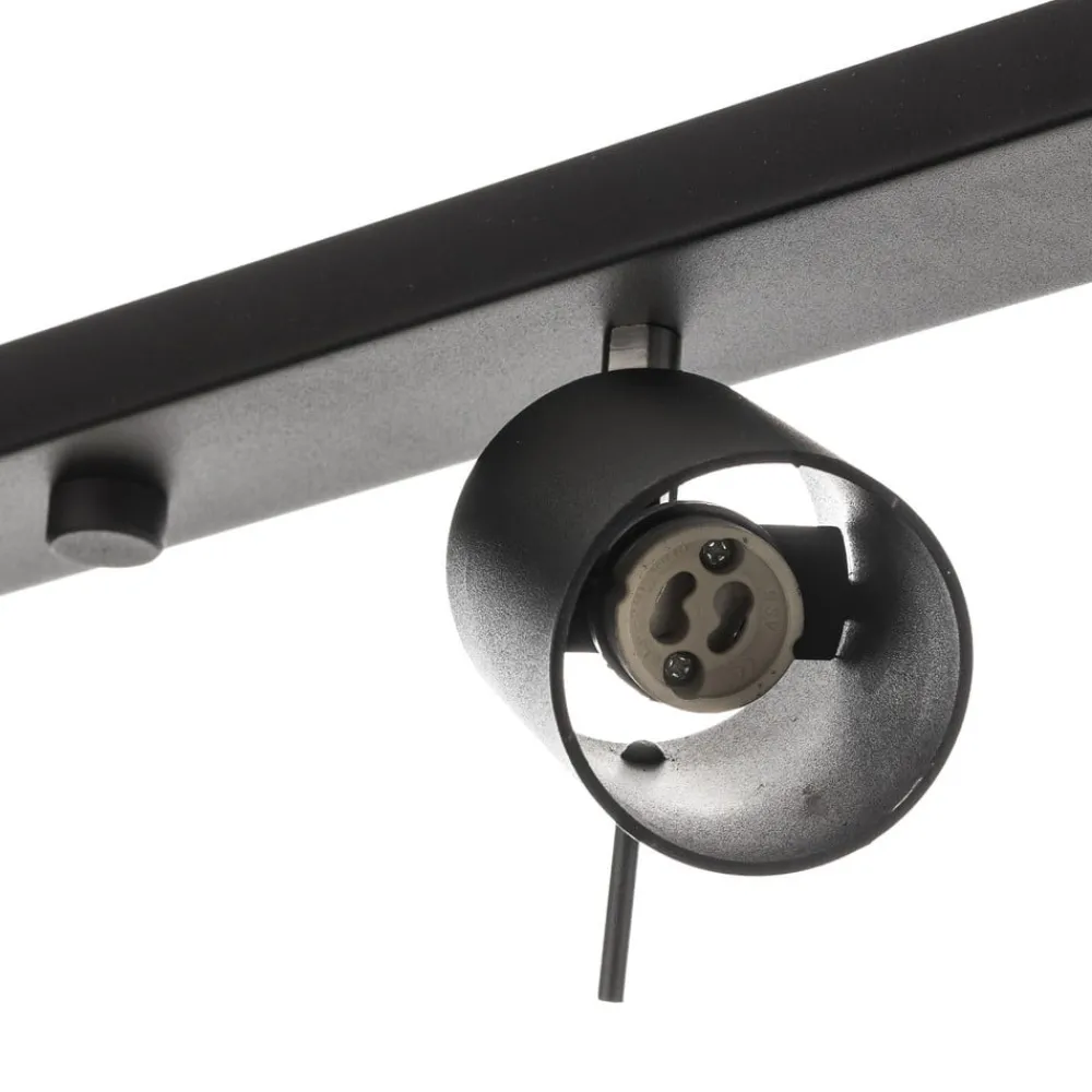 SOLLUX LIGHTING Loftlamper|Spotlights > Loftspot Round i sort, 6 lyskilder lineær