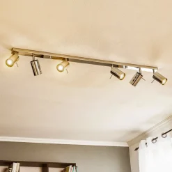 Loftlamper|Spotlights ^ SOLLUX LIGHTING Loftspot Round, krom, 6 lyskilder lineær