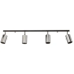 SOLLUX LIGHTING Loftlamper|Spotlights > Loftspot Round, krom, 4 lyskilder lineær
