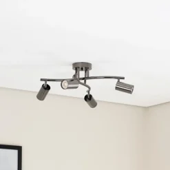 Lucea Loftlamper > Loftspot, sort-krom, 4 lyskilder