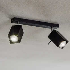 SOLLUX LIGHTING Loftlamper|Spotlights > Loftspot Square, sort, 2 lyskilder