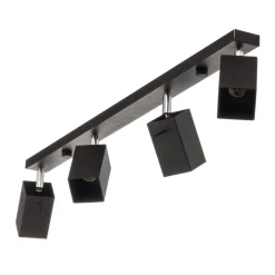 Loftlamper|Spotlights ^ SOLLUX LIGHTING Loftspot Square, sort, 4 lyskilder lineært