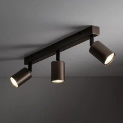 TK Lighting Loftlamper|Spotlights > Loftspot Top, justerbar, brun, 3 lyskilder lineær