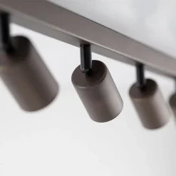 TK Lighting Loftlamper|Loftlamper > Loftspot Top, justerbar, brun, 8 lyskilder lineær