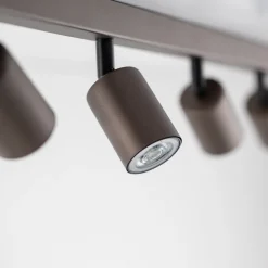 TK Lighting Loftlamper|Loftlamper > Loftspot Top, justerbar, brun, 8 lyskilder lineær