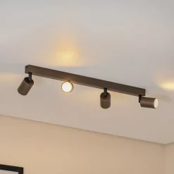 TK Lighting Gang|Loftlamper > Loftspot Top, justerbar, brun, 4 lyskilder lineær