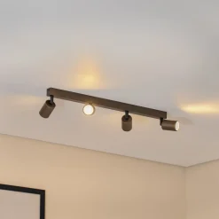 TK Lighting Gang|Loftlamper > Loftspot Top, justerbar, brun, 4 lyskilder lineær