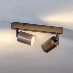 TK Lighting Gang|Loftlamper > Loftspot Top, justerbar, brun, 2 lyskilder lineær