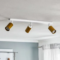 Spotlights ^ EMIBIG LIGHTING Loftspot Zen 3 med 3 lyskilder i hvid og guld