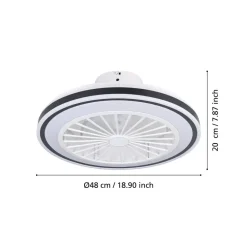 EGLO Loftventilatorer > Loftventilator Almeria LED CCT, hvid/sort