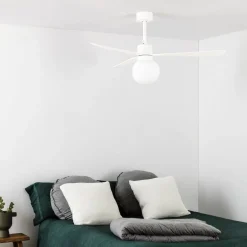 FARO BARCELONA Loftventilatorer > Loftventilator Amelia Ball, LED-lampe, hvid