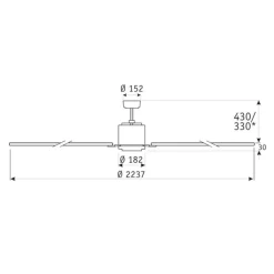 CasaFan Loftventilatorer > Loftventilator Big Smooth Eco 220 cm titaniumsølv