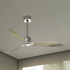 Loftventilatorer ^ FARO BARCELONA Loftventilator Just Fan M, krom/transparent