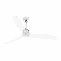 Loftventilatorer ^ FARO BARCELONA Loftventilator Just Fan M, krom/transparent