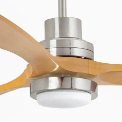 Loftventilatorer ^ FARO BARCELONA Loftventilator Lantau L LED nikkel/lys fyrretræ