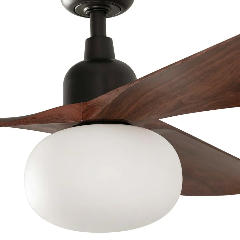 FARO BARCELONA Loftventilatorer > Loftventilator med lys Outwood, brun, DC, støjsvag, Ø150cm