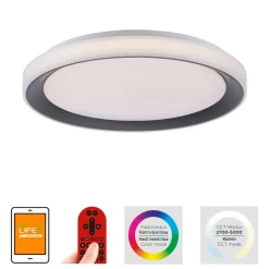 LOLA Smart Loftlamper > Disc LED-loftlampe, sort/hvid, RGBW