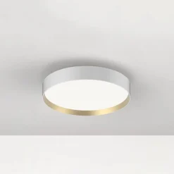 Loftlamper ^ LOOM DESIGN LED-loftlampe Lucia, hvid/guldfarvet Ø 35 cm