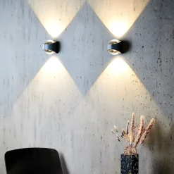 Terrassebelysning|Væglamper ^ LOOM DESIGN Saga udendørs væglampe op/ned sort
