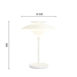 Dekorationsbelysning ^ Louis Poulsen LED-bordlampe PH 80, opal hvid, IP44