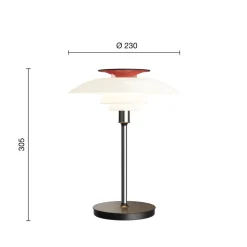 Louis Poulsen Dekorationsbelysning > LED-bordlampe PH 80, hvid/rød/krom IP44
