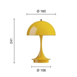 Louis Poulsen Dekorationsbelysning > Panthella PORTABLE 160 V3, uigennemsigtig gul