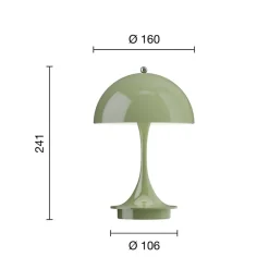 Louis Poulsen Dekorationsbelysning > Panthella PORTABLE 160 V3, uigennemsigtig mosgrøn