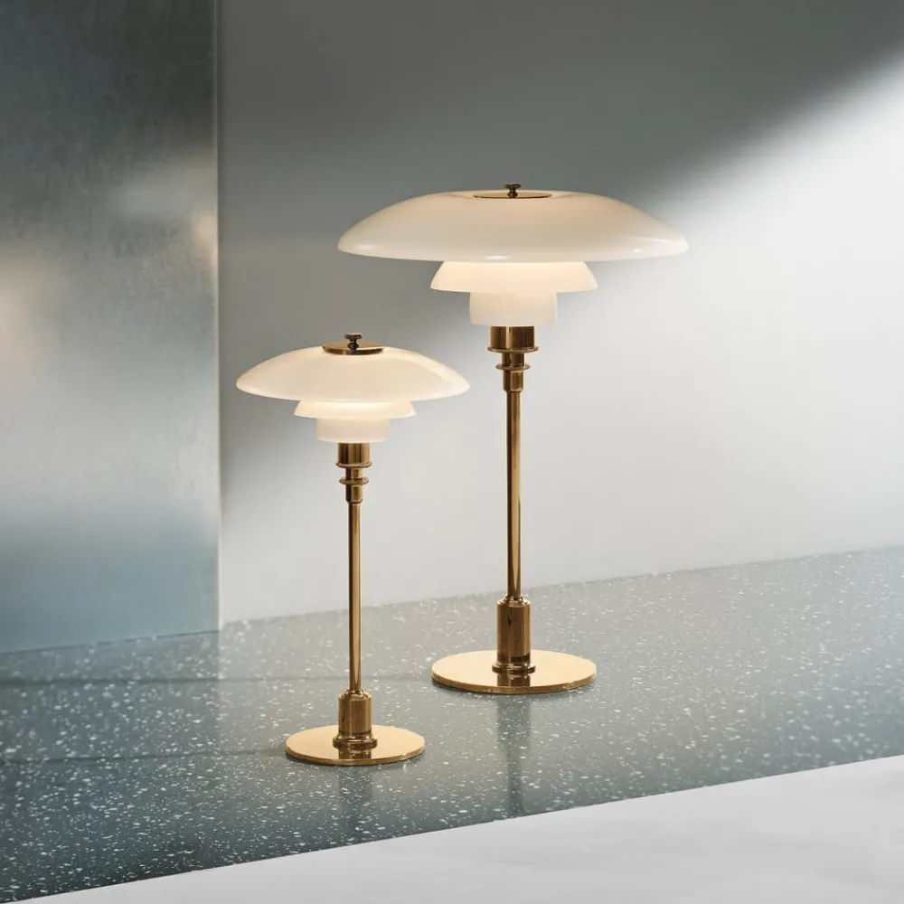 Arbejdsrum/Kontor|Bordlamper ^ Louis Poulsen PH 2/1 bordlampe, messing-hvid
