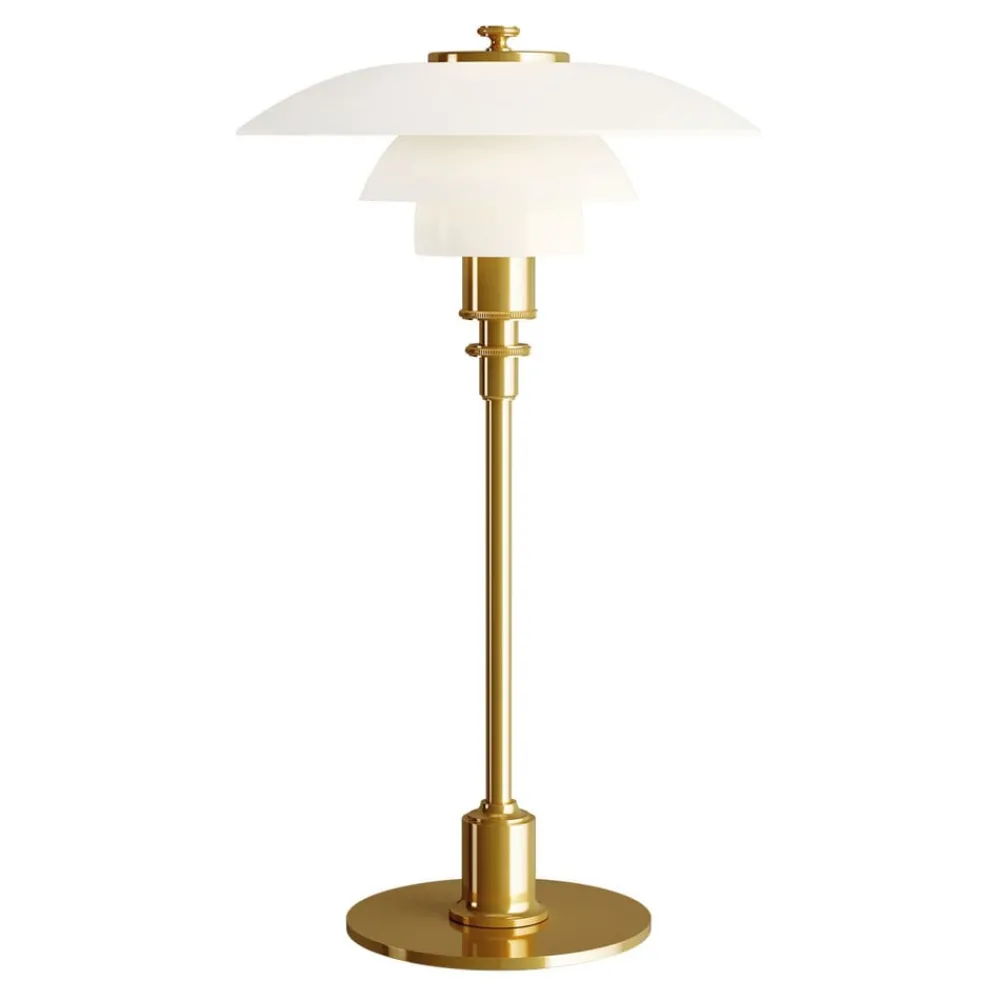 Arbejdsrum/Kontor|Bordlamper ^ Louis Poulsen PH 2/1 bordlampe, messing-hvid