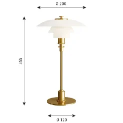 Arbejdsrum/Kontor|Bordlamper ^ Louis Poulsen PH 2/1 bordlampe, messing-hvid