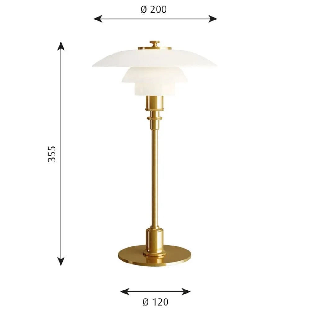 Arbejdsrum/Kontor|Bordlamper ^ Louis Poulsen PH 2/1 bordlampe, messing-hvid