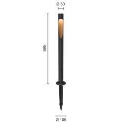Louis Poulsen Gadebelysning > Vejlampe 827 70cm sort jordlampe 24V