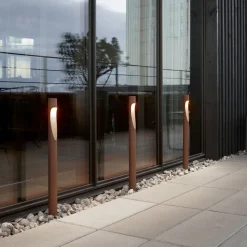 Louis Poulsen Gadebelysning > vejlampe Flindt, 927, corten 70 cm base 24 V