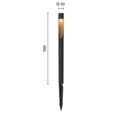 Louis Poulsen Udendørs Spot|Gadebelysning > vejlampe Flindt 840 sort 70 cm spydstik