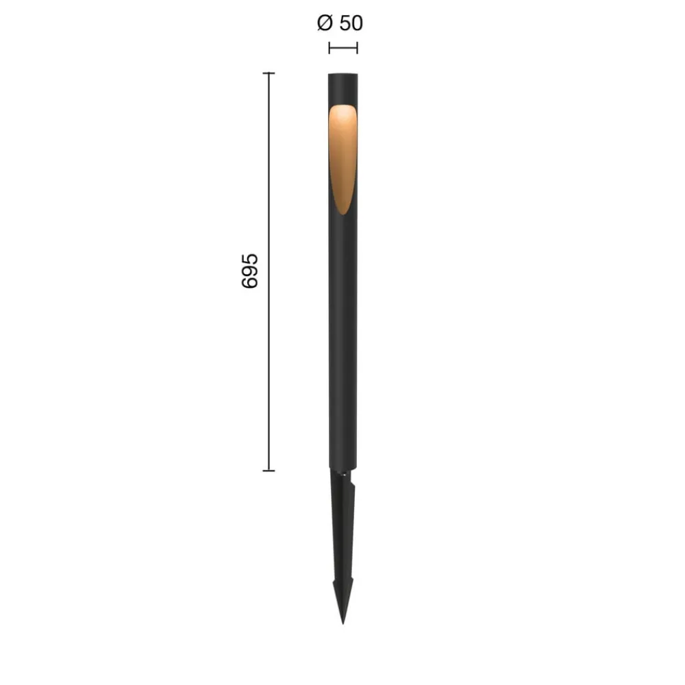 Louis Poulsen Udendørs Spot|Gadebelysning > vejlampe Flindt 840 sort 70 cm spydstik