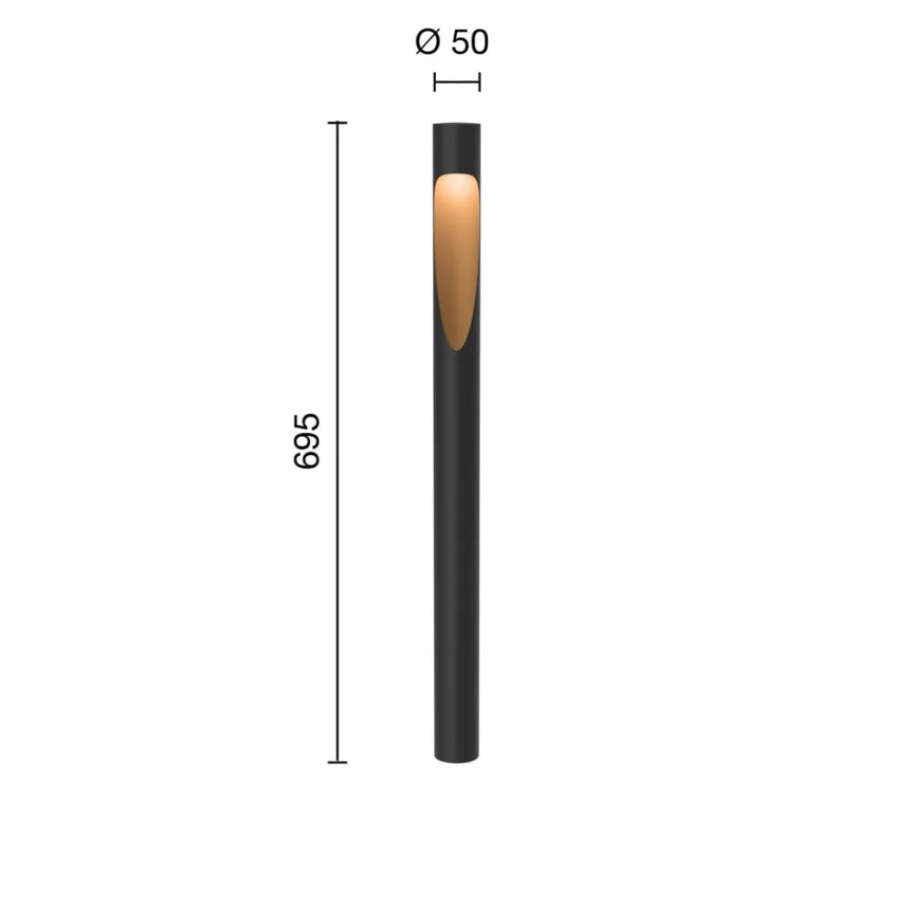Louis Poulsen Udendørs Spot|Gadebelysning > vejlampe Flindt 840 sort 70 cm spydstik