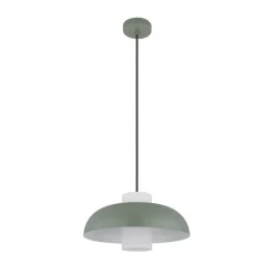 Gang|Pendellamper ^ Globo Lowe pendellampe, mat grøn, Ø 38 cm, metal