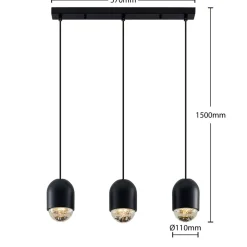 Pendellamper ^ Lucande Amielle pendellampe, 3 lyskilder, sort