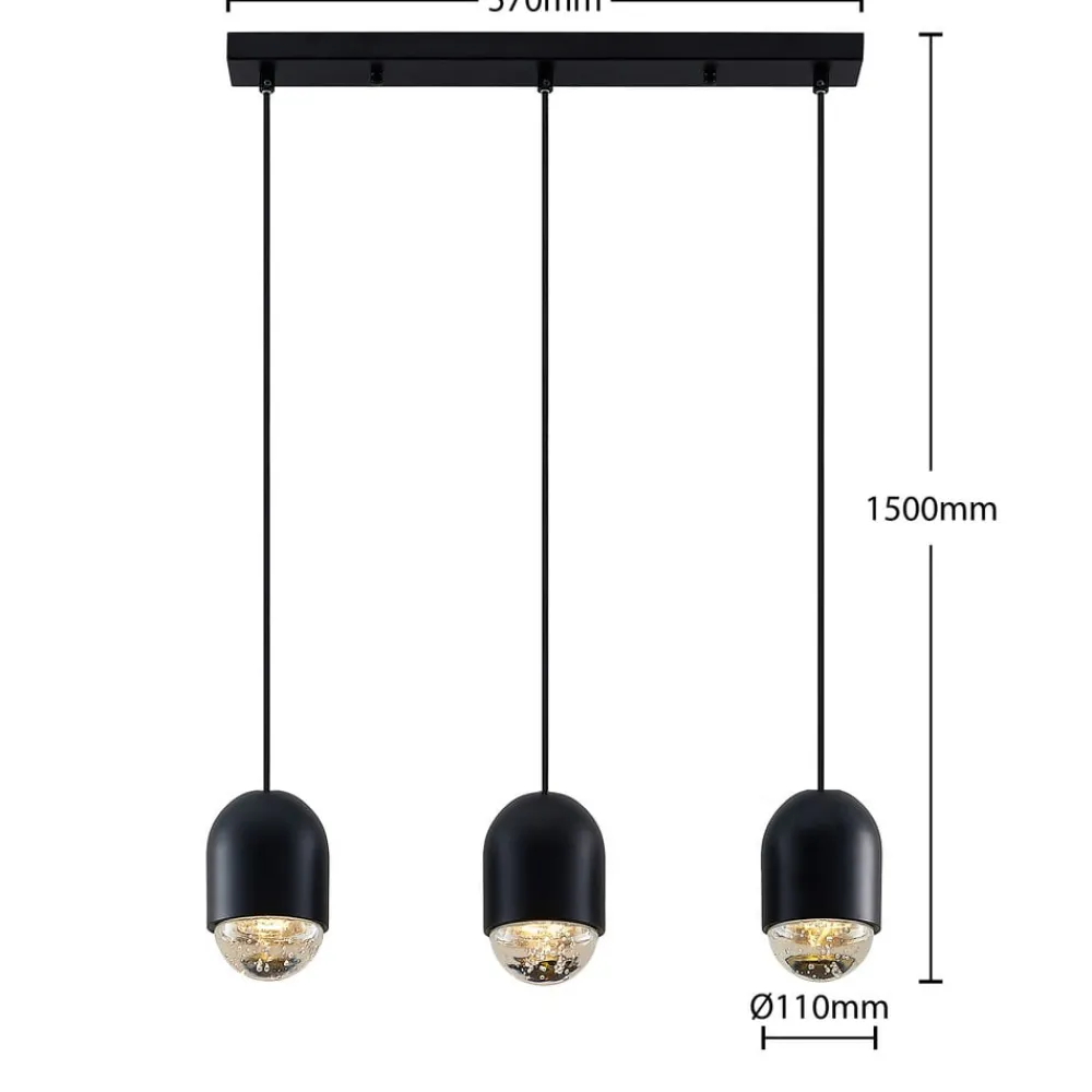 Pendellamper ^ Lucande Amielle pendellampe, 3 lyskilder, sort