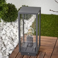 Lucande Terrassebelysning|Sokkellamper > Annalea sokkellampe, 35 cm, antracit, IP54