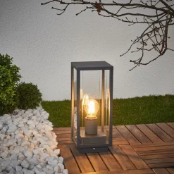 Lucande Terrassebelysning|Sokkellamper > Annalea sokkellampe, 35 cm, antracit, IP54