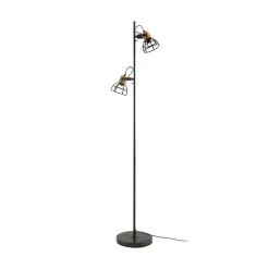 Lindby Gulvlamper|Gulvlamper > Lucande Arinthea gulvlampe, 2-lys, sort, stål, E14