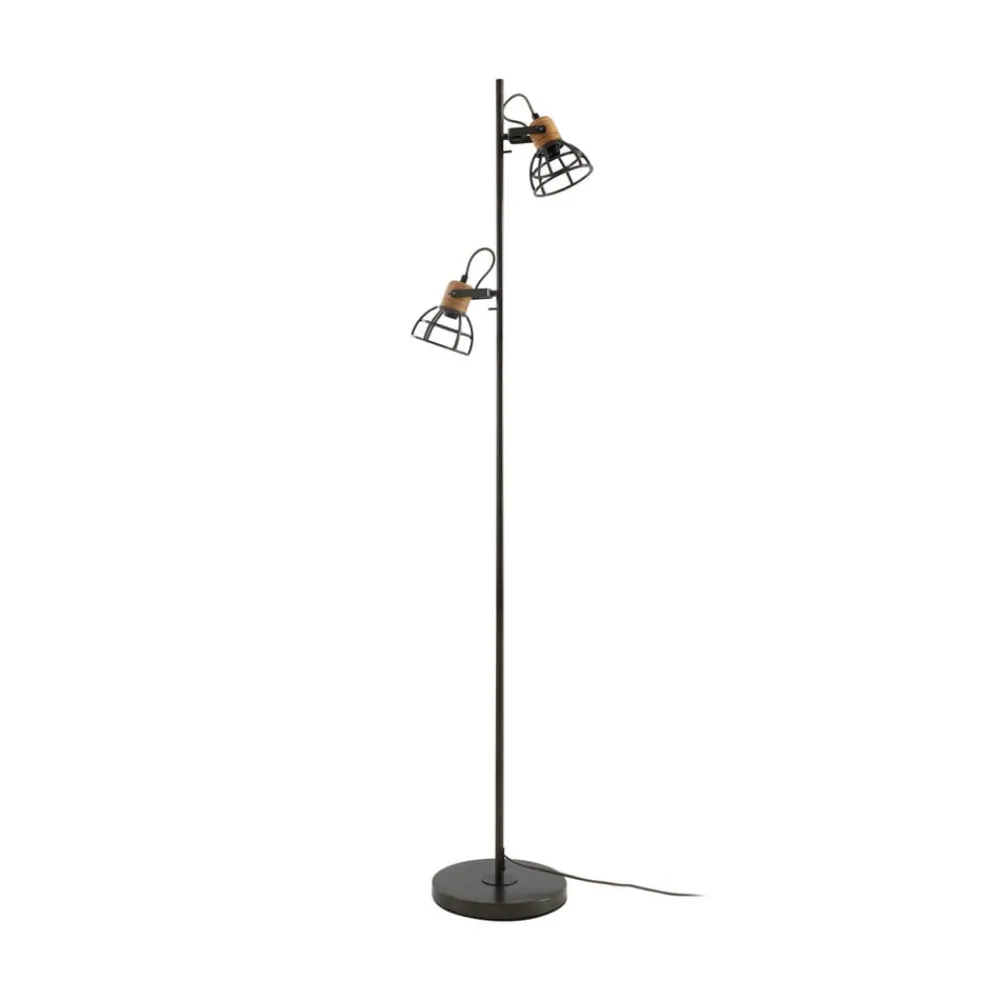Lindby Gulvlamper|Gulvlamper > Lucande Arinthea gulvlampe, 2-lys, sort, stål, E14