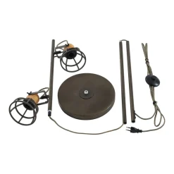 Lindby Gulvlamper|Gulvlamper > Lucande Arinthea gulvlampe, 2-lys, sort, stål, E14