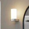 Lucande Væg- Og Spejllamper > Basolo væglampe til badeværelset, sort, højde 17,2 cm, glas